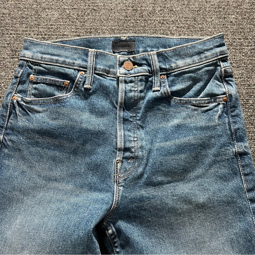 Mother The Tomcat Ankle Fray Blue Jeans Arigato Mr. Roboto Size 27 Fray Ends - Picture 2 of 12